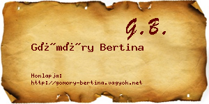 Gömöry Bertina névjegykártya